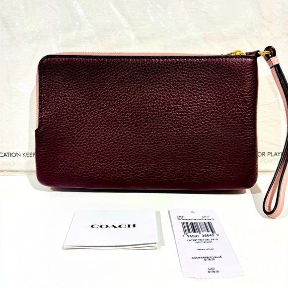 NWT! COACH Double Zip Wallet In Signature Canvas - Picture 2 of 5